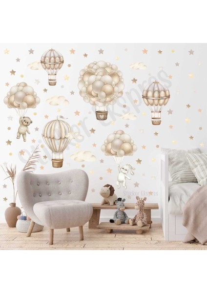 Çocuk odası için renkli uçan balonlar duvar süsleri seti, 5+ parça, çeşitli figürler fiyatları