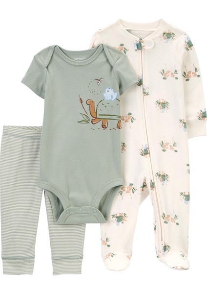 Erkek Bebek Tulum Body Pantolon Set 3'lü Paket