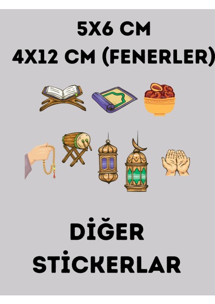 Ramazan Temalı Renkli Cam ve Duvar Süsü Seti, 5+ Parça, Mor indirimleri