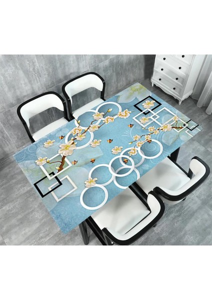 Renkli Yuvarlak Çiçek Desenli Masa Kaplama Folyosu, Şık ve Dekoratif Görünüm, 1 Parça fiyatları