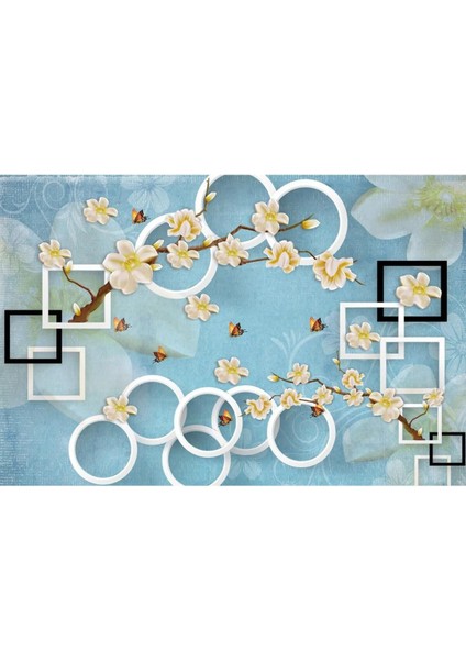 Renkli Yuvarlak Çiçek Desenli Masa Kaplama Folyosu, Şık ve Dekoratif Görünüm, 1 Parça modelleri