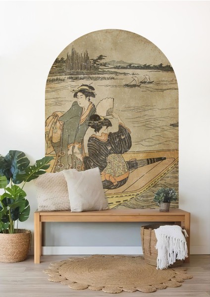 Bohem Tarz Oval Kemer Duvar Stickerı, Renkli ve Şık Dekoratif Parça