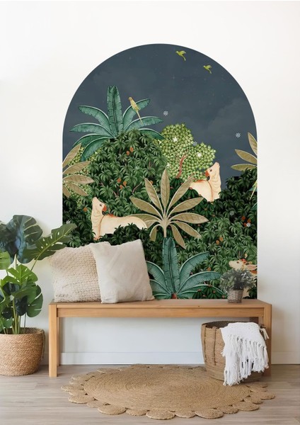 Bohem Tarz Oval Kemer Duvar Stickerı, Renkli ve Şık Dekoratif Tasarım