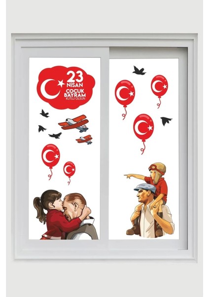 23 Nisan Atatürk ve Çocuk Duvar Sticker 50 x 70 cm