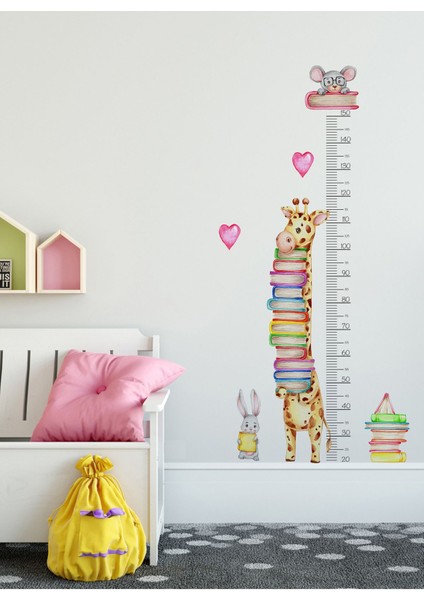 Çocuk odası renkli hayvan desenli boy ve duvar sticker seti, 5+ parça fırsatları