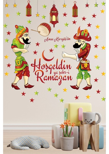 Ramazan Temalı Karagöz ve Hazivat Sticker Seti, Eğlenceli ve Renkli Figürler, 5+ Parça