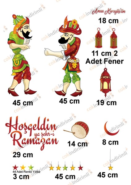 Ramazan Temalı Karagöz ve Hazivat Sticker Seti, Eğlenceli ve Renkli Figürler, 5+ Parça fiyatları