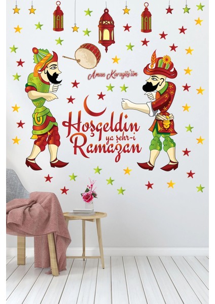 Ramazan Temalı Karagöz ve Hazivat Sticker Seti, Eğlenceli ve Renkli Figürler, 5+ Parça fırsatları