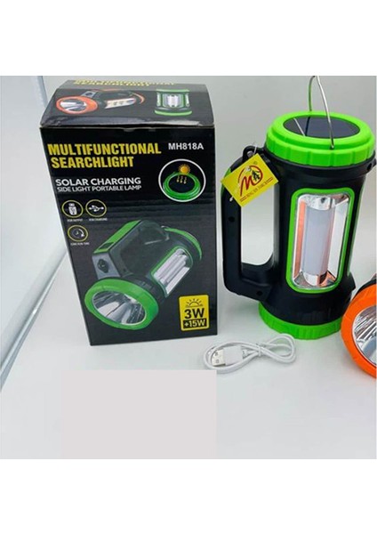 Powermaster MH-818A Çok Fonksiyonlu Şarjlı Işıldak El Feneri 3W+15W