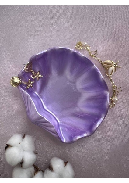 Parlak Mor Istiridye Takı Tabağı modelleri
