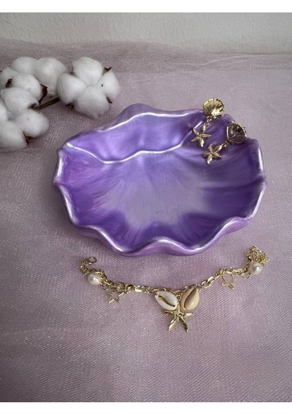 Parlak Mor Istiridye Takı Tabağı fırsatları