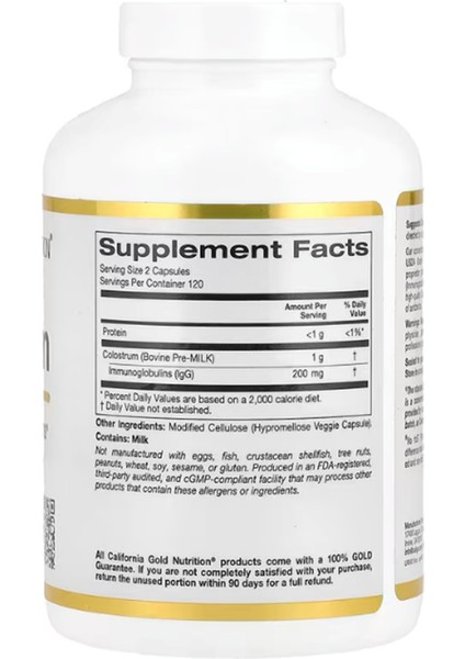 Colostrum 240 Veggie Capsul usa Menşei 3739