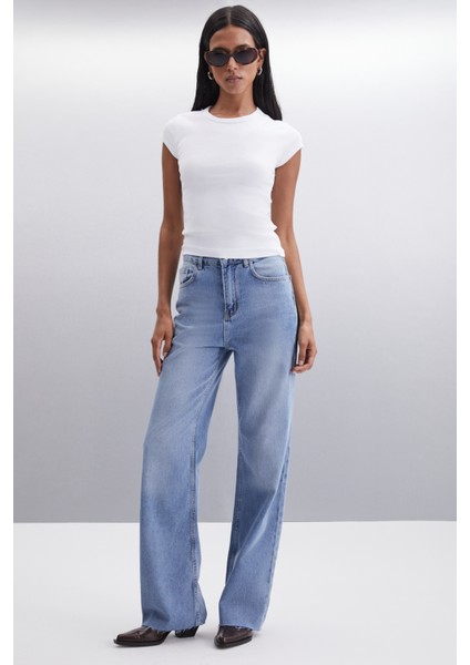 Jonıda Kadın Pamuk Regular Mavi Jeans