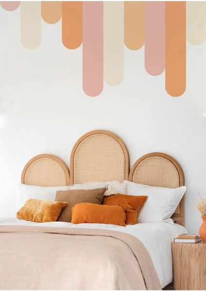 Neşeli renkli çocuk odası duvar stickerı, pembe ve çok güzel tasarım, tek parça