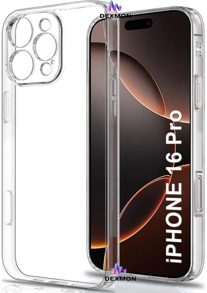 iPhone 16 Pro Şeffaf Silikon Kılıf 3D Kamera Korumalı Slim Fit Esnek Kapak