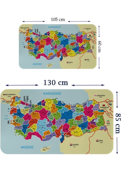 Türkiye haritası duvar stickerı, renkli ve eğitici dekoratif tasarım modelleri