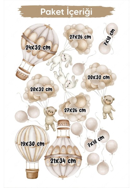 Çocuk Odası Renkli Hayvan ve Balonlar Duvar Sticker Seti, 5+ Parça, Çok Renkli fiyatları