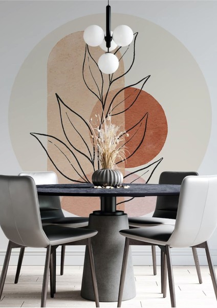 Yaprak desenli bohem tarz duvar stickerı, doğal ve şık dekorasyon için ideal.