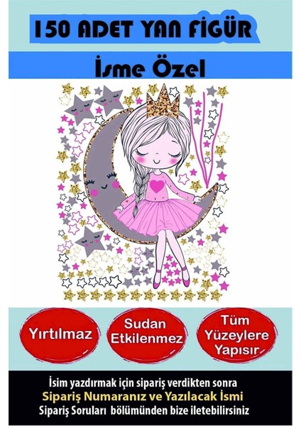 Sevimli Kız ve Yıldızlar Duvar Sticker Seti, Çok Renkli, 150 Parça Çocuk Odası Dekoru fiyatları