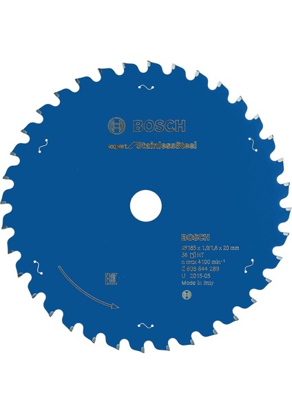 Dairesel Testere Bıçağı Expert Stainless Steel, 185 x 20 x 1,9 Mm, Diş Sayısı 36, 1 Adet, 2608644289 Için