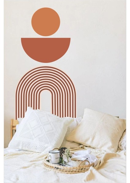 Renkli geometrik bohem duvar stickerı, modern ve şık dekorasyon için mükemmel seçim