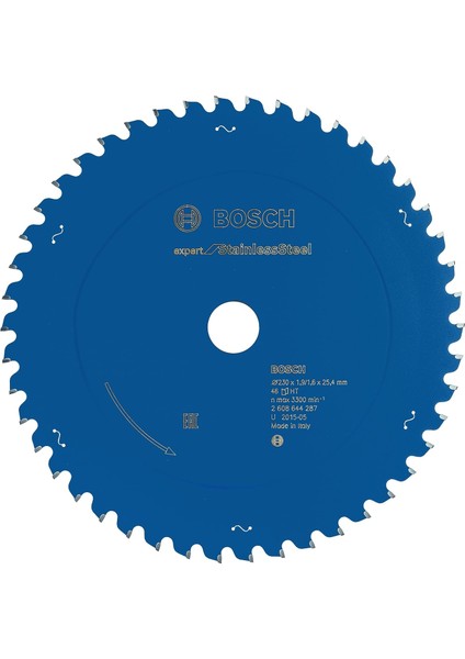 Dairesel Testere Bıçağı Expert Stainless Steel, 230 x 25,4 x 1,9 Mm, Diş Sayısı 46, 1 Adet, 2608644287 Için