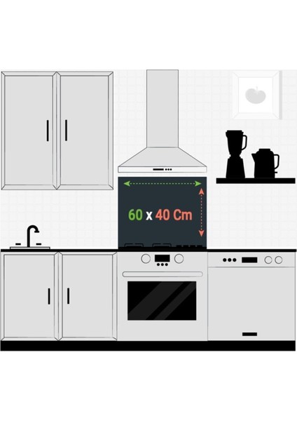 Renkli Londra Desenli Ocak Arkası Koruyucu 60x40cm, şık ve kullanışlı mutfak ürünü fiyatları