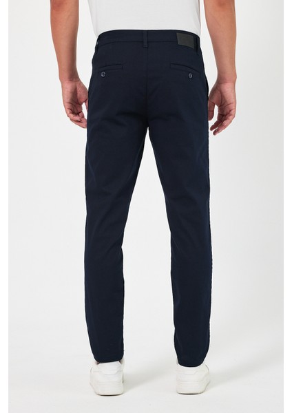 TheSeason Erkek Lacivert Gabardin Pamuklu Keten Slim Fit Yan Cep Esnek Chino Pantolon indirimleri