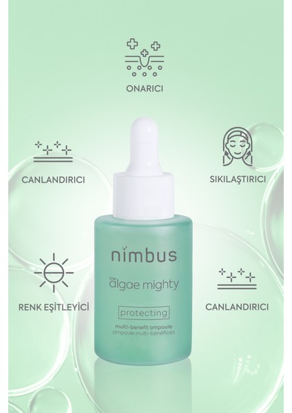 | the algae mighty | 4 yosunlu canlandırıcı ve koruyucu yüz serumu (Mavi + Yeşil + Şeffaf + Amber Alg)