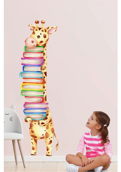 Kitap Sever Zürafa Cam Salon Yatak Odası Mutfak Balkon Ev Yapışkanlı Duvar Süsü Kağıdı Sticker modelleri