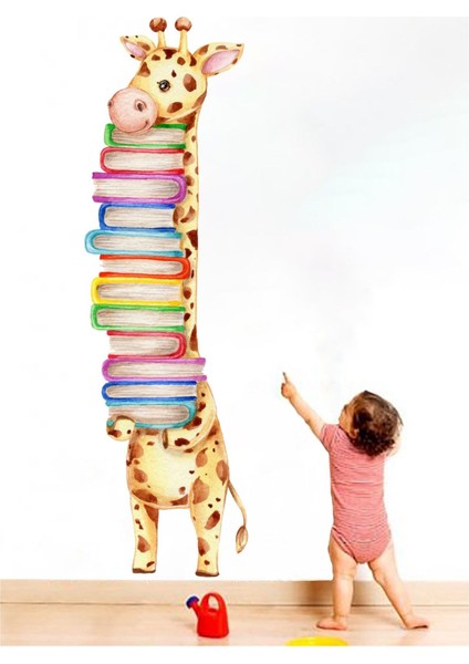 Kitap Sever Zürafa Cam Salon Yatak Odası Mutfak Balkon Ev Yapışkanlı Duvar Süsü Kağıdı Sticker fırsatları