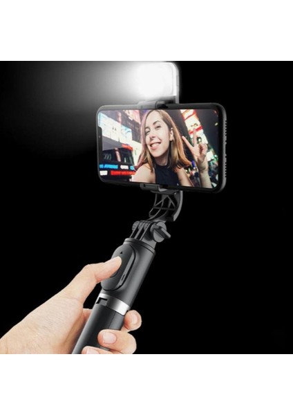 Selfie Çubuğu Işıklı Kablosuz Kumandalı Masaüstü Tripod Olabilen Telefon Tutuculu modelleri