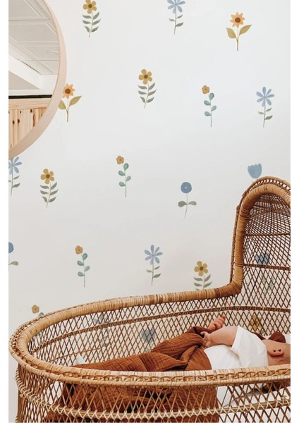 Renkli Bahar Çiçekleri Çocuk Odası Duvar Stickerı