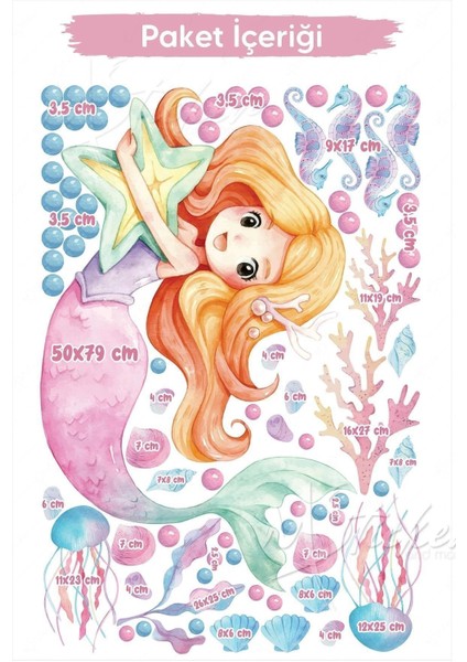 Deniz Temalı Çocuk Odası Duvar Sticker Seti, Çok Renkli, 5+ Parça modelleri