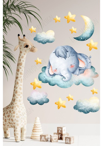 Sevimli Çocuk ve Bebek Odası Duvar Sticker Yapışkanlı Dekoratif Sticker Duvar Kağıdı