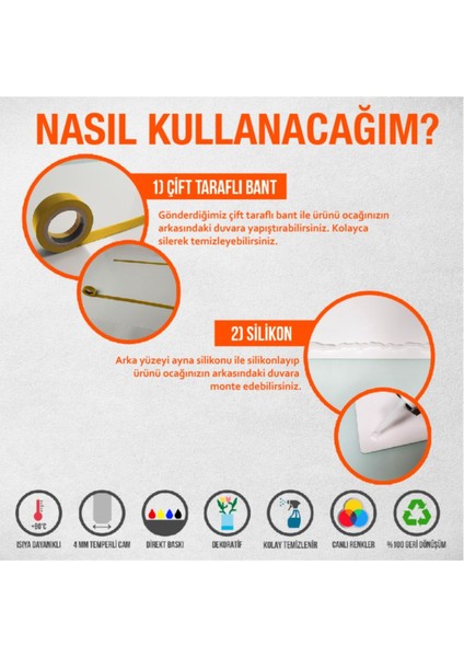 Koyu Gri Mermer Cam Ocak Arkası Koruyucu 40x60cm, şık ve dayanıklı mutfak tasarımı modelleri