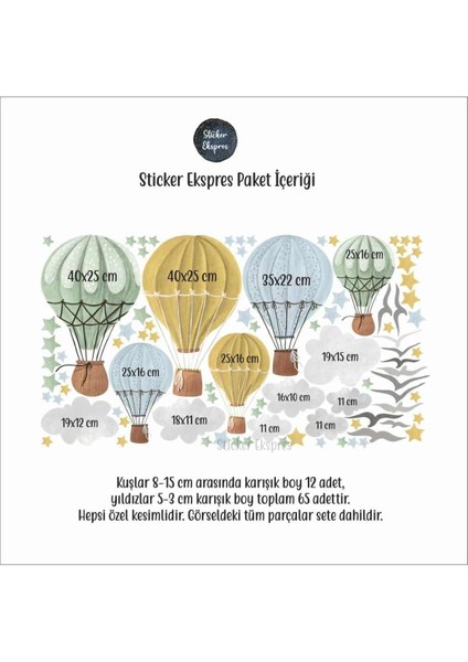 Pastel Renkli Çocuk Odası Balonlar Duvar Sticker Seti, Neşeli ve Renkli Dekorasyon modelleri