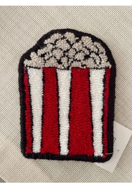 Punch Bardak Altlığı, Çift Taraflı, Popcorn Desenli Özel Formlu, Çok Renkli