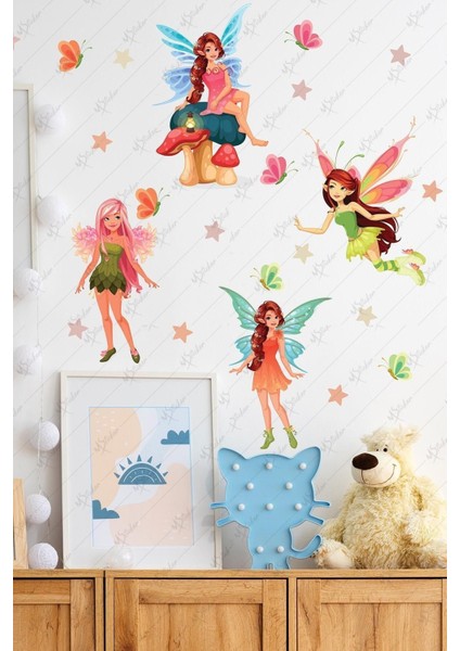 Periler ve Yıldızlar Kız Çocuk Odası Sticker Seti fiyatları