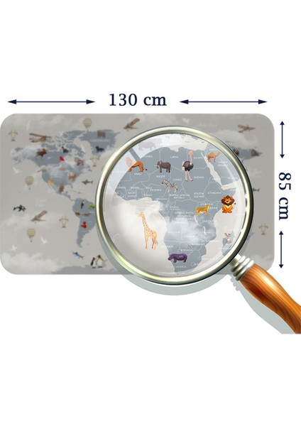 Renkli ve eğlenceli çocuk odası dünya haritası duvar stickerı modelleri