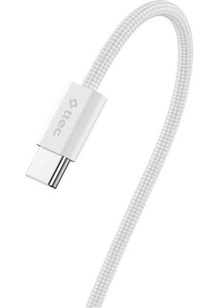 Usb-C - Usb-C 100CM 60W Pd Örgü Hızlı Şarj/data Kablosu Beyaz