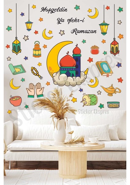 Renkli cam süsleri, fenerler ve figürler, 5+ parça, dekoratif set, çok renkli, TR menşei