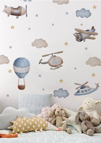 Canlı Mavi Baloncuk Çocuk Odası Duvar Stickerı, Renkli ve Eğlenceli Dekorasyon fiyatları