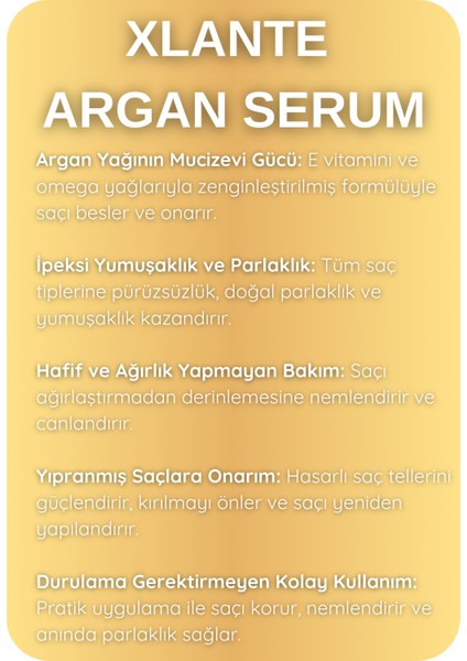 Argan Yağı Içeren Profesyonel Saç Serumu 100ml Yoğun Kıvam