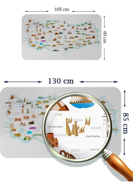 Renkli Dünya ve Türkiye Haritası Öğretici Duvar Sticker, Çocuklar İçin Eğlenceli Dekorasyon fiyatları