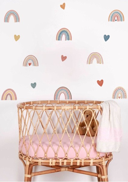 Renkli Gökkuşağı Çocuk Odası Duvar Stickerı, Eğlenceli ve Canlı Dekorasyon Parçası