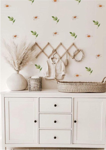 Renkli bahar papatyası duvar çıkartması, canlı ve neşeli dekor için mükemmel seçim