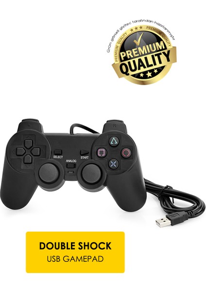 Bilgisayar Pc USB Oyun Kolu Gamepad Analog Titreşimli Double Shock
