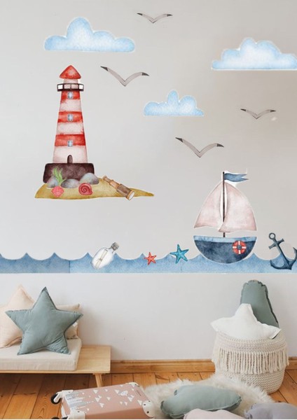 Deniz Macerası Çocuk Odası Duvar Stickerı modelleri