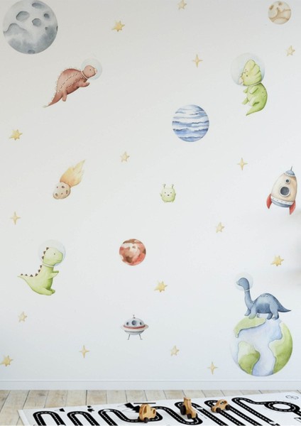 Uzay Dinazorları Çocuk Odası Duvar Stickerı modelleri